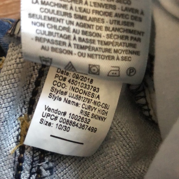 Curvy HIGH RISE SKINNY Jeans sz10/30 run small=sz6 - Picture 8 of 9